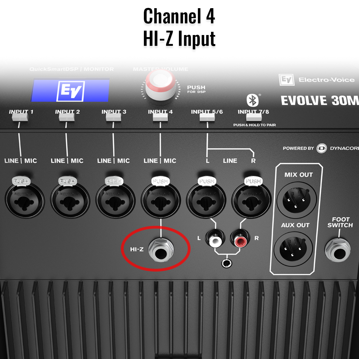 Electro-Voice Evolve 30M Mixer Channel 4 HI-Z Input