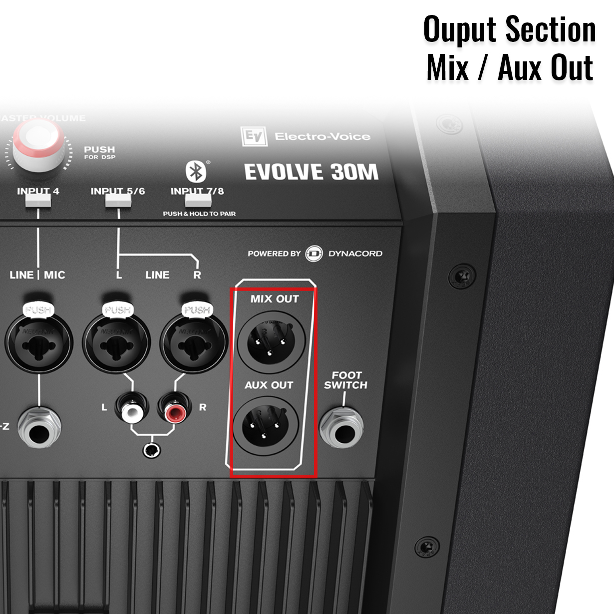 Electro-Voice Evolve 30M Mixer Mix Out & Aux Out
