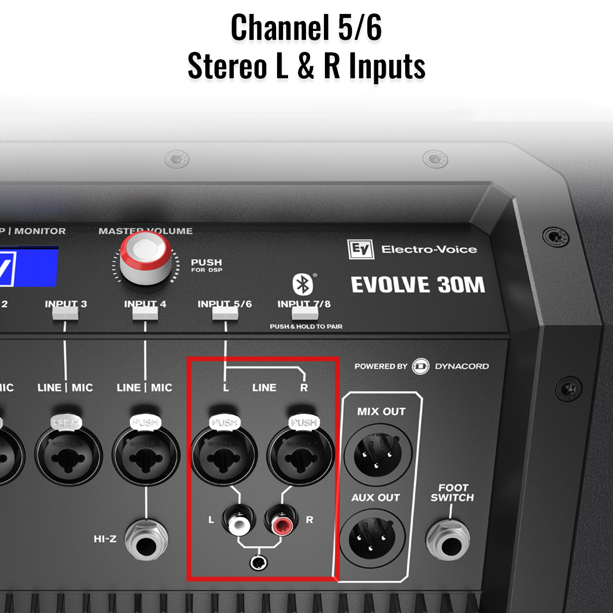 Electro-Voice Evolve 30M Mixer Channel 5/6 Stereo Inputs